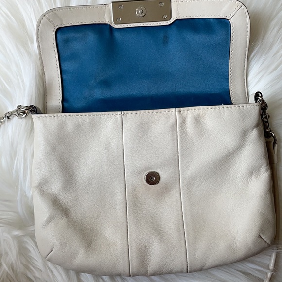 Off White Coach Crossbody with Silver Hardwear - Picture 7 of 10